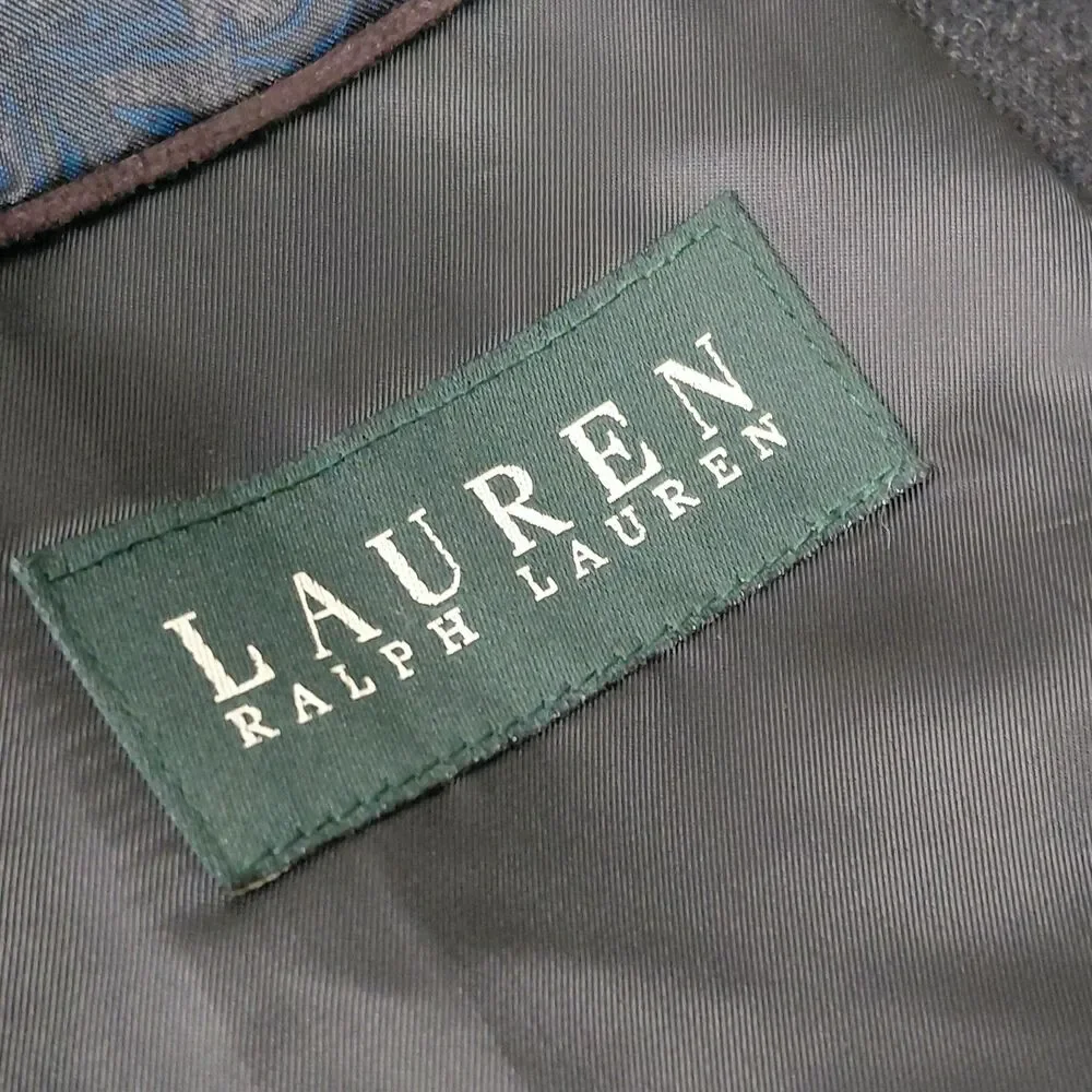 Lauren Ralph Lauren Blazer Mens 48R Dark Grey Wool Cashmere Sport Coat Jacket